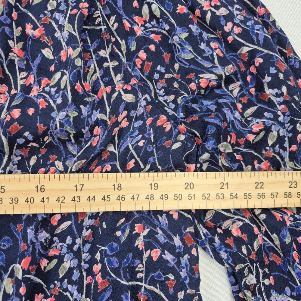 Caslon Blue Floral Print Long Sleeve Peasant Top Women's Size L Boho Romantic - Picture 7 of 10